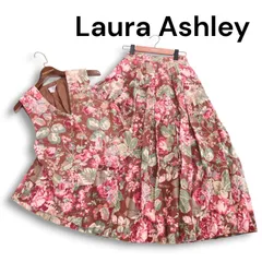 Laura Ashley ローラアシュレイ 秋冬 コーデュロイ★ 花柄 総柄 ベスト ジレ & スカート セットアップ Sz.9 7 レディース