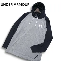 UNDER ARMOUR アンダーアーマー 通年 heatgear ロゴプリント★ レーヨン パーカー フーディー プルオーバー Sz.2XL メンズ