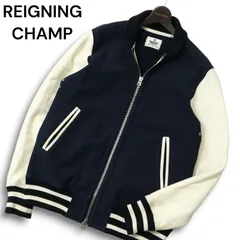 カナダ製 レイジングチャンプ スタジアムジャンパー XL ネイビー 刺繍ロゴ 2026年最新】REIGNING CHAMP スタジャンの人気アイテム - メルカリ