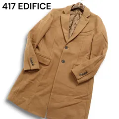 417 EDIFICE エディフィス 秋冬 ウール★ レーヨン チェスター コート Sz.M メンズ キャメル
