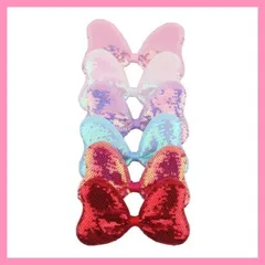 【6個セット/リボン】スパンコール りぼん カチューシャ スクバデコ ハンドメイド キラキラ 手作り 子ども用 大人用 ヘアゴム ヘアアクセ 飾り 装飾品 ヘアバンド 可愛い ディズニー 好き ピンク 赤 パープル ホワイト 緑 白 紫 スクバ ハンドメイド