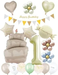 ✨新品 バースデー バルーン飾り 数字1 ガーランド一式 1歳用