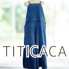 USED TITICACA デニムサロペット オーバーオール オールインワン ブルー Ｍサイズ レディース チチカカのサムネイル