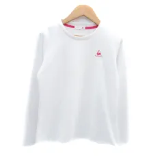 ルコックスポルティフ le coq sportif スポーツウエア カットソー ラウンドネック 長袖 ロゴ刺繍 M オフホワイト ピンク /HO16