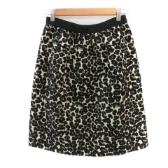 ガリャルダガランテ GALLARDAGALANTE フレアスカート ミモレ丈 ヒョウ柄 レオパード柄 1 マルチカラー 黒 ブラック /YK11