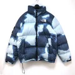 2021AW Supreme シュプリーム THE NORTH FACE ザノースフェイス Bleached Denim Print ブリーチド デニム プリント Nuptse Jacket ヌプシ ジャケット Indigo インディゴ L ND52100I