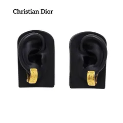 Christian Dior イヤリング ロゴ ゴールド シンプル