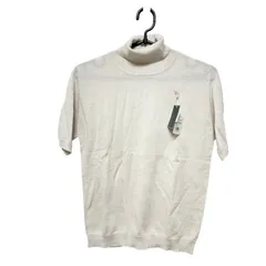 【一点物】】【タグ付き】NEWYORKER ニューヨーカー タートルネック 半袖 ニット オフホワイト Mサイズ B12