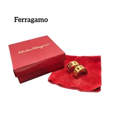 【極美品】Ferragamo イヤリング ヴァラ J型 ゴールド