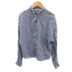 ザラ トラファルック ZARA Trafaluc シャツ ブラウス 長袖 ギンガムチェック柄 オーバーサイズ XS 紺 ネイビー /YK14
