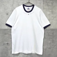アディダス ヴィンテージ 1990's パフォーマンスロゴ リンガーTシャツ ホワイト