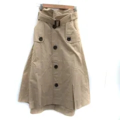 ヴェロフォンナ Re.Verofonna フレアスカート マキシ丈 ロング丈 ベルト付き 36 S ベージュ /SM44