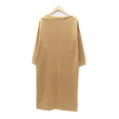 ロペピクニック ROPE Picnic ワンピース ロング丈 長袖 ボートネック 無地 38 M ベージュ /SY1