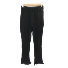 フリークスストア FREAKS STORE リブニットパンツ イージーパンツ ロング丈 F 黒 ブラック /YK13