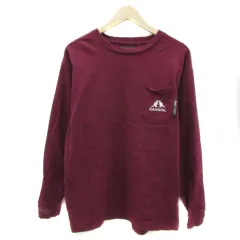 カンゴール KANGOL Tシャツ カットソー  長袖 ラウンドネック ロゴ刺繍 オーバーサイズ S ボルドー 白 ホワイト /YS31
