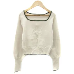 カスタネ Kastane ニット カットソー 長袖 F べージュ グリーン 緑 /YM40