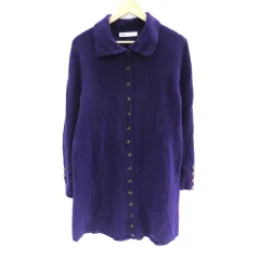 ザラ ZARA ニットカーディガン ロング丈 XL 大きいサイズ 紫 パープル /SM46