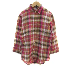 シップス SHIPS カジュアルシャツ 長袖 麻 リネン S マルチカラー ピンク /YS38