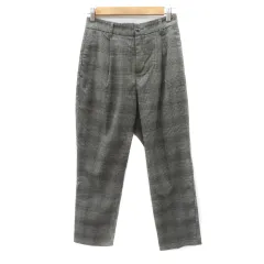 アーバンリサーチ URBAN RESEARCH テーパードパンツ イージーパンツ アンクル丈 グレンチェック柄 F マルチカラー 黒 ブラック /YK9 