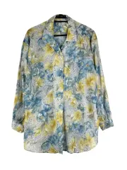 L JPN シースルー フラワーパターン シャツブラウス