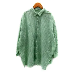 ニコアンド Niko and.. カジュアルシャツ 長袖 ストライプ柄 F 緑 グリーン /SY2