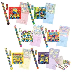 【迅速発送】【 嬉しい 縁日 用品 】ミニオンズ 文具4点 セット 大袋24 景品 アソート〔 お祭り / イベント / 子供会 / 露店 / 縁日 〕キャラクター 可愛い【K-Bright感謝のカード】(ミニオンズ)