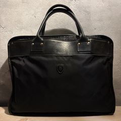 ビジネスバッグ ブラック ナイロン レザー フェリージ - メルカリ