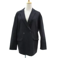 アーバンリサーチ ドアーズ URBAN RESEARCH DOORS FORK&SPOON テーラードジャケット ミドル丈 ダブルボタン 総裏地 無地 オーバーサイズ 1 紺 ネイビー /YS41