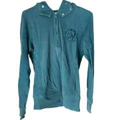 B061 DIESEL ディーゼル パーカー ハーフジップ フード グリーン カジュアル メンズ S