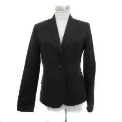 23区 オンワード樫山 テーラードジャケット ミドル丈 シングルボタン 無地 40 L 黒 ブラック /YS25