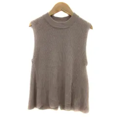 ココディール COCO DEAL ニット カットソー ノースリーブ ラウンドネック 無地 バックレースアップ 2 くすみピンク /YS37