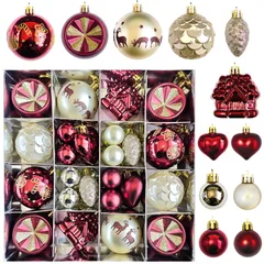特価商品　店舗デコレーション 喫茶店 新年 部屋 飾り付け 家庭用 クリスマスツリー DIY 雰囲気が ゴールド 装飾 赤 精巧な絵画 40ct 12種類デザイン ボールセット Christmas クリスマス Tree クリスマス 北欧風 Decoration