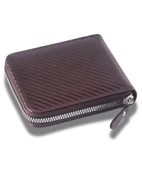 [Capprecier] 財布 メンズ 二つ折り財布 カーボンファイバー調 ビジネス ジッパー付き スリム puレザー カードケース 小銭入れ おしゃれ ミニ財布 小さい (ブラウン)