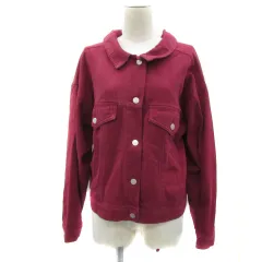 ラディエイト RADIATE デニムジャケット Gジャン ジージャン ミドル丈 バックレースアップリボン オーバーサイズ F 赤 レッド /YS18