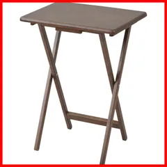 折りたたみテーブル サイドテーブル ハイ 幅48.5×奥行37.5×高さ66cm 山善(YAMAZEN) 木製 台 完成品 フレッシュブラウン STR-50H(FBR)