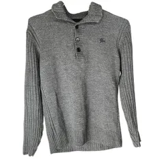 B061 BURBERRY BLACK LABEL バーバリー ブラック レーベル ニット セーター グレー 廃盤 メンズ 2