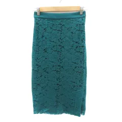 ガリャルダガランテ GALLARDAGALANTE NAVY タイトスカート ミモレ丈 総レース 0 緑 グリーン /YK10