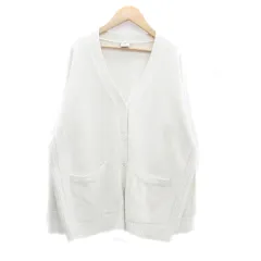 ニコアンド Niko and.. ニットカーディガン Vネック ミドル丈 ラメ オーバーサイズ Big オフホワイト /HO2