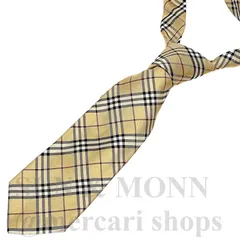美品 バーバリーロンドン ノバチェック シルクネクタイ ベージュ OJ11