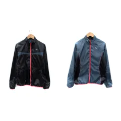 プーマ PUMA スポーツウェア ブルゾンジャケット リバーシブル ミドル丈 スタンドカラー 切替 ナイロン S マルチカラー 黒 ブラック グレー /SM40