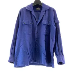 【中古】5～60s Champion オープンカラーシャツ サイズ不明 ブルー フェードあり 第2.6ボタン欠品 チャンピオン[17]