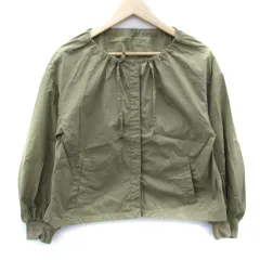 コムサイズム COMME CA ISM ノーカラージャケット ミドル丈 ミリタリー 9 カーキ /SM13