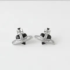 ヴィヴィアン ウエストウッド ディアマンテ オーブ ラインストーン ピアス ブラック / シルバー