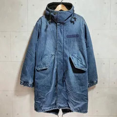 ITEMS URBAN RESEARCH アーバンリサーチ デニム モッズコート 裏ボア ロング デニムジャケット フーデッド フード付き アウター 38 インディゴ ブルー メンズ SG365-6