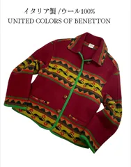 1990s ヴィンテージ  イタリア製 上質ウール使用 UNITED COLORS OF BENETTON ネイティブ柄 ジャケット 42