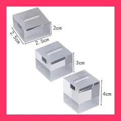 【スタッフおすすめ！】リングスタンド アクセサリーディスプレイ 半埋め込み式 透明 ジュエリー美見せ 耐久性素材 3個セット サイズ2.5cmX2.5cmX2cm 3cm 4cm アクリル製 クリア