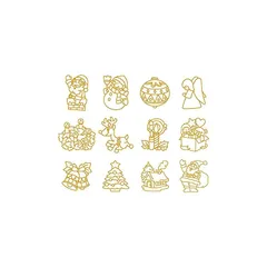 【迅速発送】ヤマト グラスデコ用 プレートクリスマス 12個セット オーナメント 0