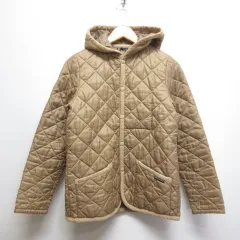 ラベンハム LAVENHAM 美品 クレイドン キルティング ジャケット 36 ベージュ 中綿 フーディー イギリス製 正規品のサムネイル