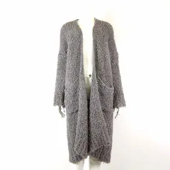 アーバンリサーチ ドアーズ URBAN RESEARCH DOORS カーディガン ニット ロング ブークレー モヘヤ ウール トッパー 羽織り ドロップショルダー 長袖 L グレー