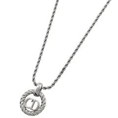 クリスチャンディオール Christian Dior ロゴ ネックレス CD ラウンド ネックレス シルバーメッキ シルバー レディース 【中古】